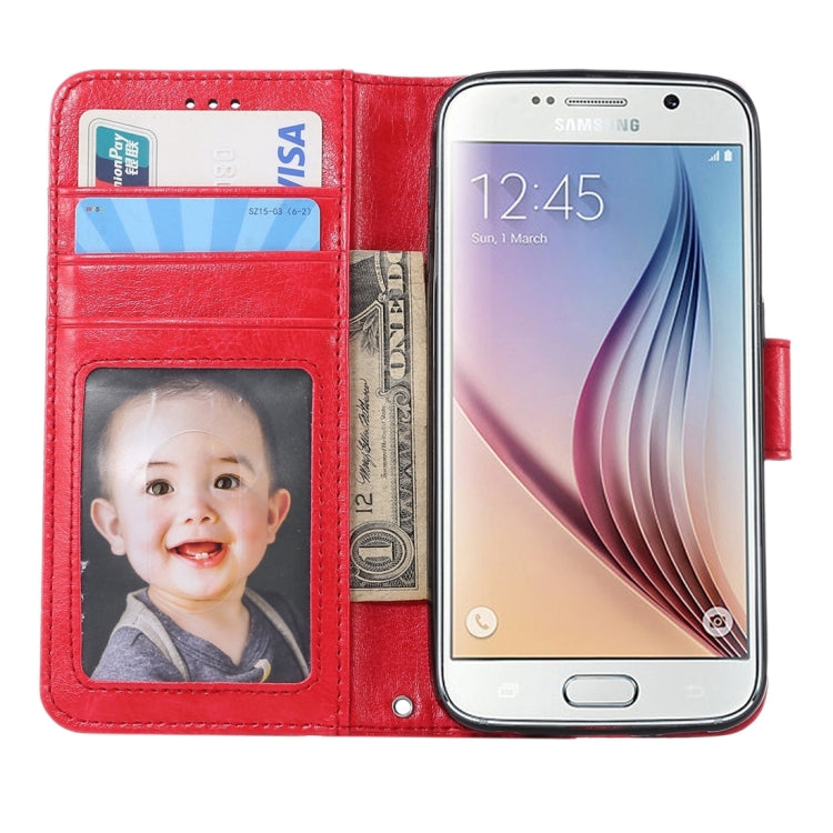 For Galaxy S6 / G920 Crazy Horse Texture Horizontal Flip Leather Case with Holder & Card Slots & Wallet & Photo Frame