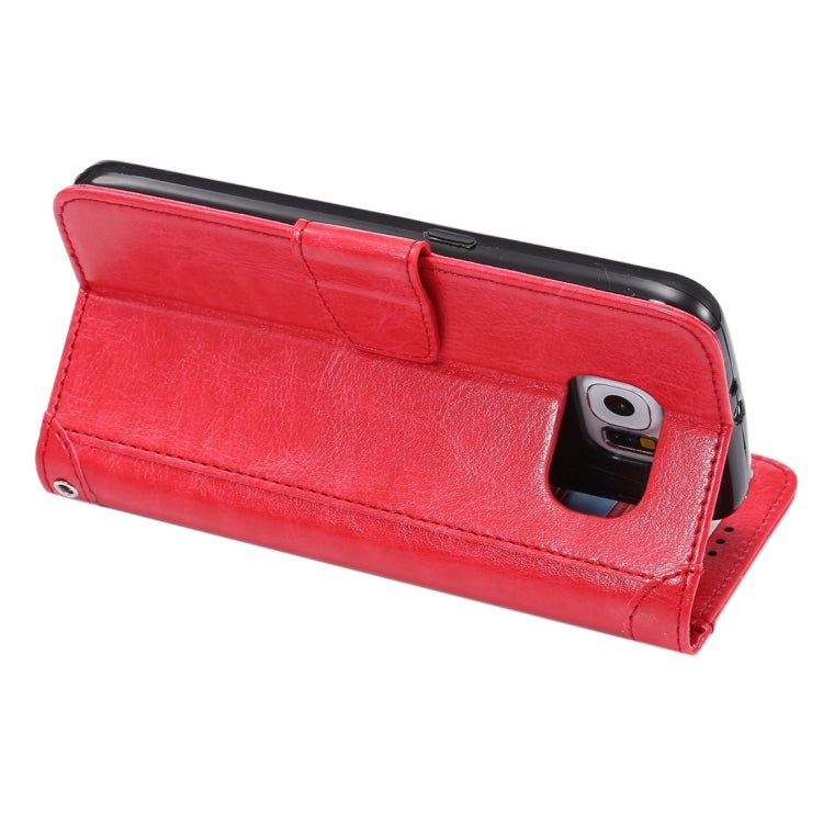 For Galaxy S6 / G920 Crazy Horse Texture Horizontal Flip Leather Case with Holder & Card Slots & Wallet & Photo Frame