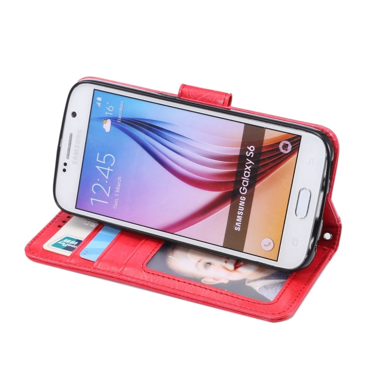 For Galaxy S6 / G920 Crazy Horse Texture Horizontal Flip Leather Case with Holder & Card Slots & Wallet & Photo Frame