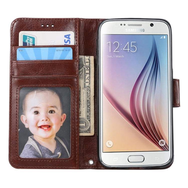For Galaxy S6 / G920 Crazy Horse Texture Horizontal Flip Leather Case with Holder & Card Slots & Wallet & Photo Frame