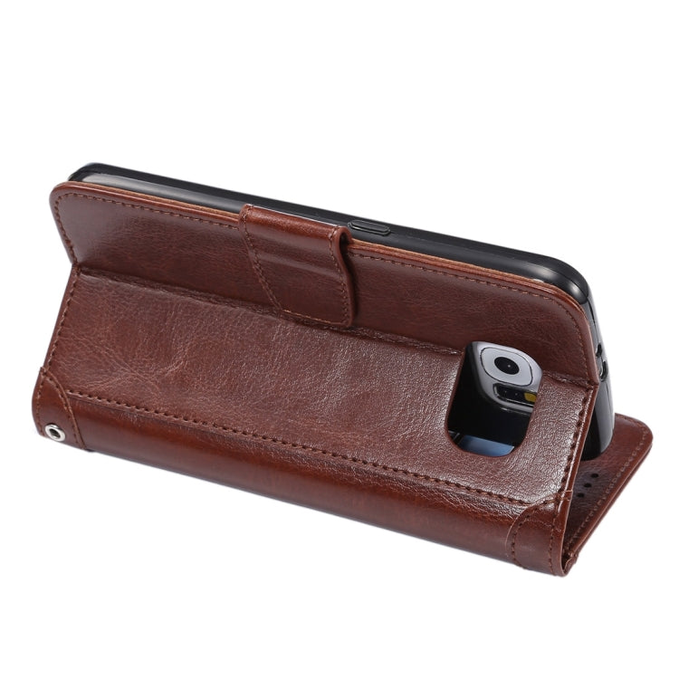 For Galaxy S6 / G920 Crazy Horse Texture Horizontal Flip Leather Case with Holder & Card Slots & Wallet & Photo Frame