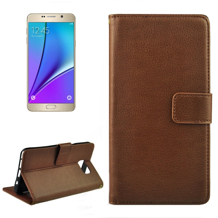 For Samsung Galalxy Note 5 / N920 Litchi Texture Flip Leather Case with Holder & Card Slots & Wallet