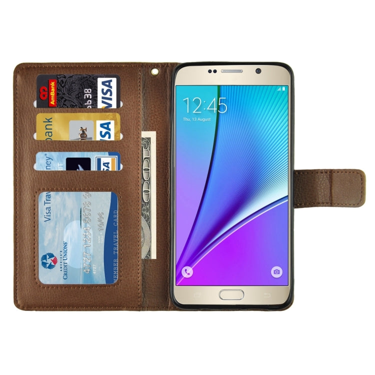 For Samsung Galalxy Note 5 / N920 Litchi Texture Flip Leather Case with Holder & Card Slots & Wallet