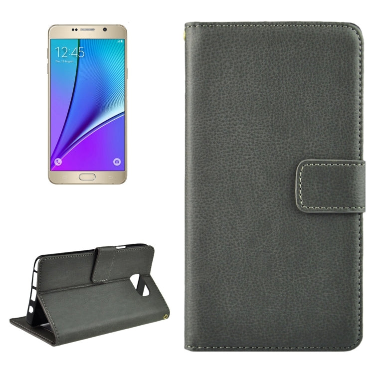 For Samsung Galalxy Note 5 / N920 Litchi Texture Flip Leather Case with Holder & Card Slots & Wallet