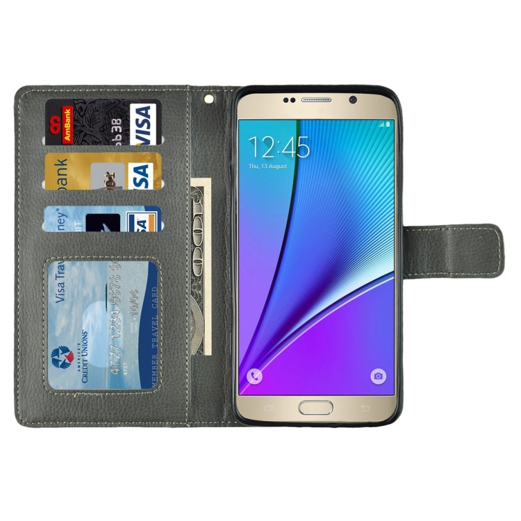 For Samsung Galalxy Note 5 / N920 Litchi Texture Flip Leather Case with Holder & Card Slots & Wallet