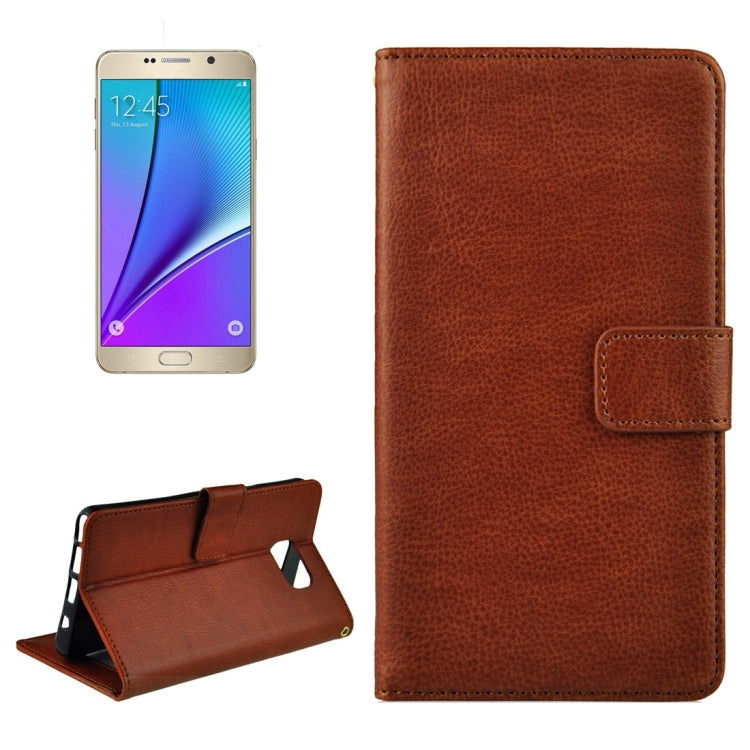For Samsung Galalxy Note 5 / N920 Litchi Texture Flip Leather Case with Holder & Card Slots & Wallet