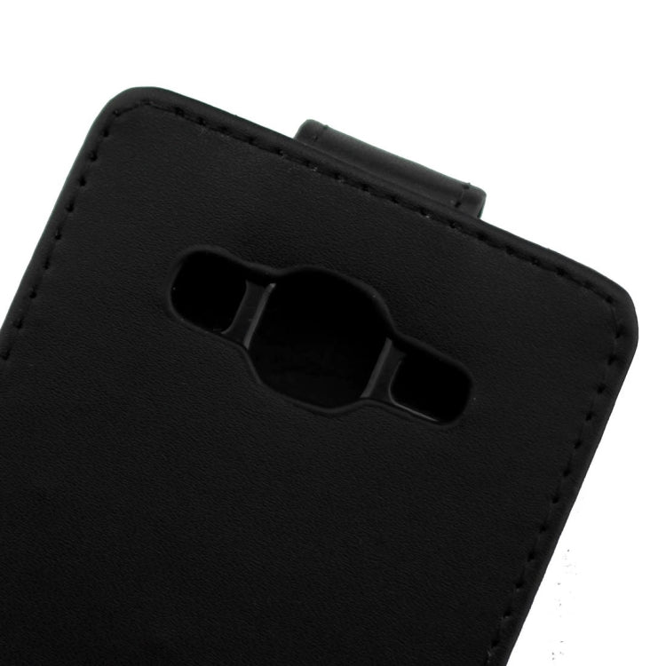 For Galaxy On5 / G5500 Khaki Lining Vertical Flip Magnetic Buckle PU Leather Case (Black)