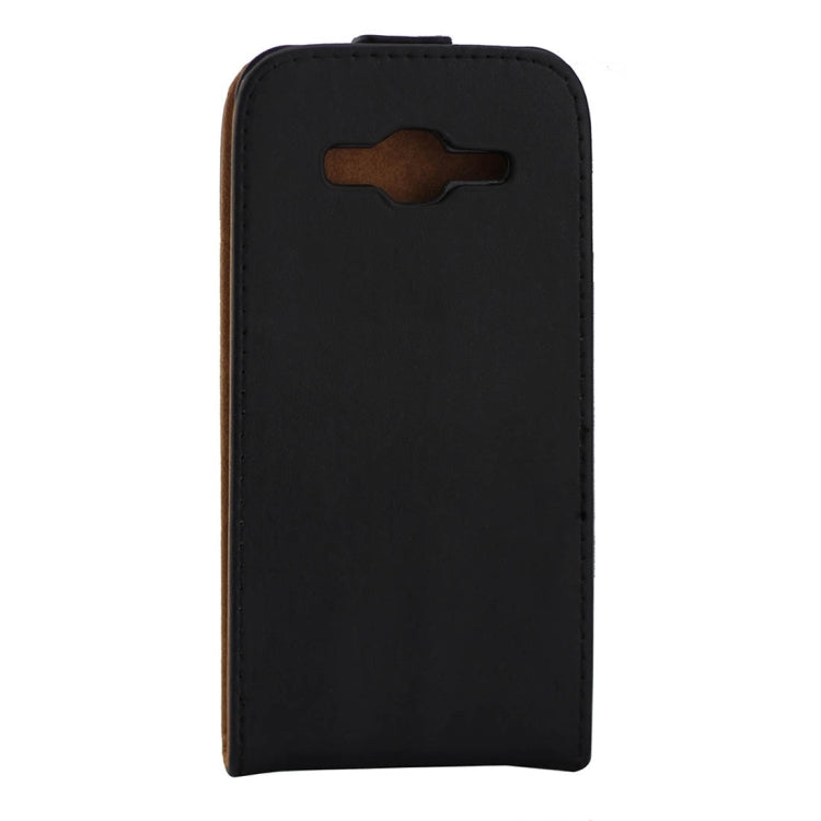 For Galaxy J3 Khaki Lining Vertical Flip Magnetic Buckle PU Leather Case (Black)