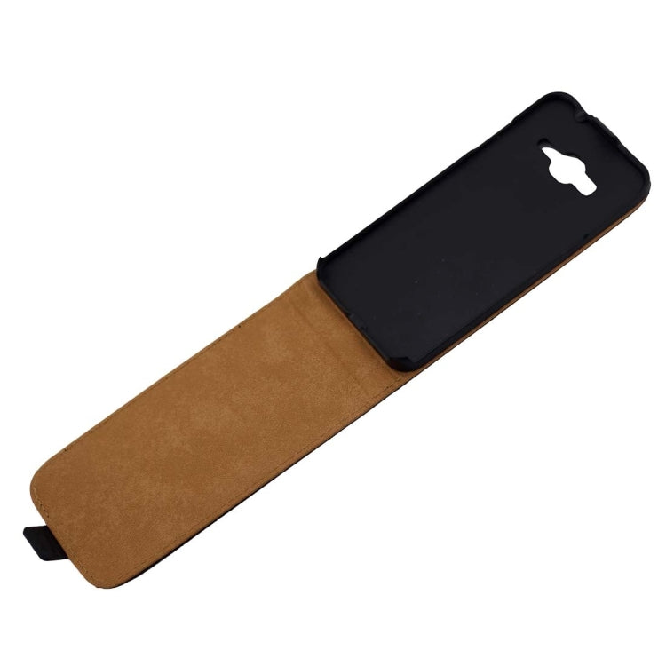 For Galaxy J3 Khaki Lining Vertical Flip Magnetic Buckle PU Leather Case (Black)
