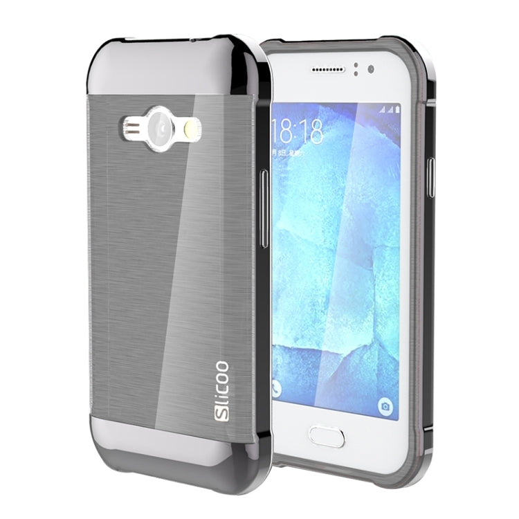 Slicoo Brushed Texture Electroplating PC + TPU Combination Case for Galaxy J1 Ace / J110