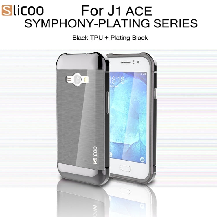 Slicoo Brushed Texture Electroplating PC + TPU Combination Case for Galaxy J1 Ace / J110