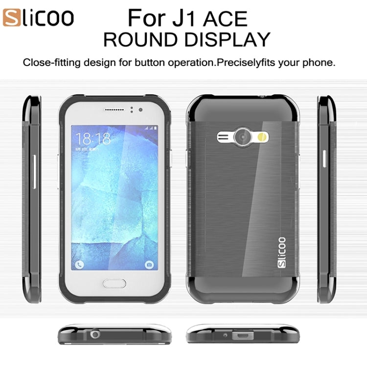 Slicoo Brushed Texture Electroplating PC + TPU Combination Case for Galaxy J1 Ace / J110