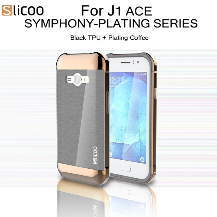 Slicoo Brushed Texture Electroplating PC + TPU Combination Case for Galaxy J1 Ace / J110