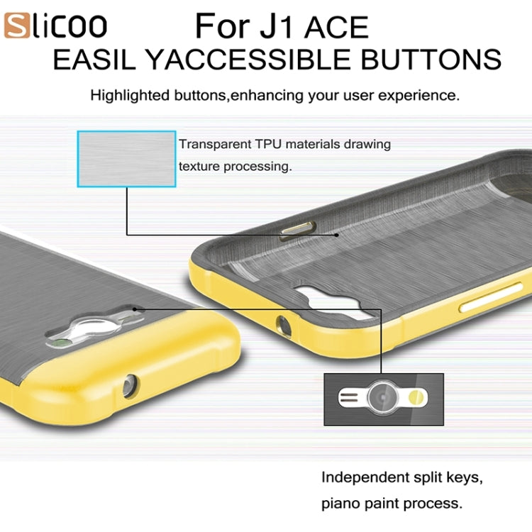 Slicoo Brushed Texture Electroplating PC + TPU Combination Case for Galaxy J1 Ace / J110
