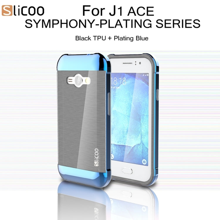 Slicoo Brushed Texture Electroplating PC + TPU Combination Case for Galaxy J1 Ace / J110