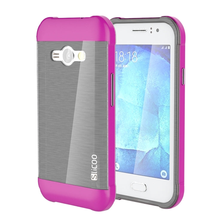 Slicoo Brushed Texture Electroplating PC + TPU Combination Case for Galaxy J1 Ace / J110