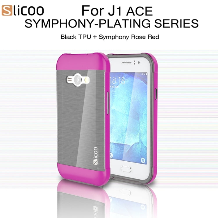 Slicoo Brushed Texture Electroplating PC + TPU Combination Case for Galaxy J1 Ace / J110