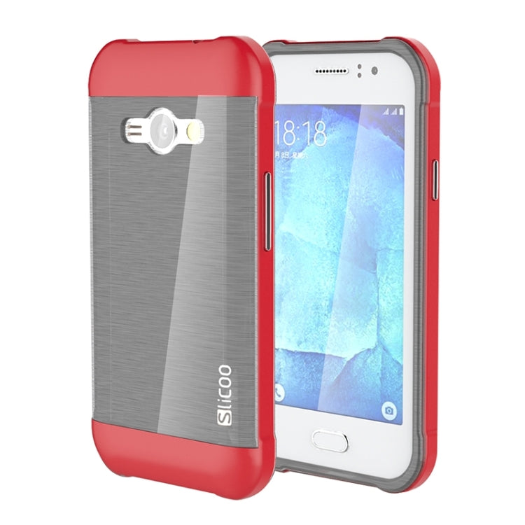 Slicoo Brushed Texture Electroplating PC + TPU Combination Case for Galaxy J1 Ace / J110