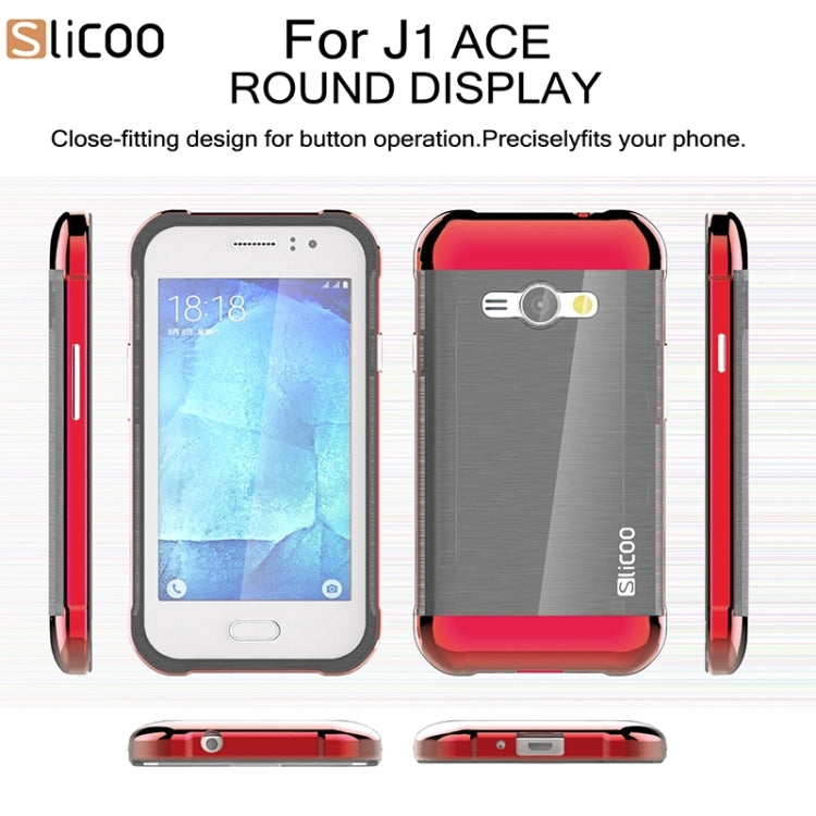 Slicoo Brushed Texture Electroplating PC + TPU Combination Case for Galaxy J1 Ace / J110