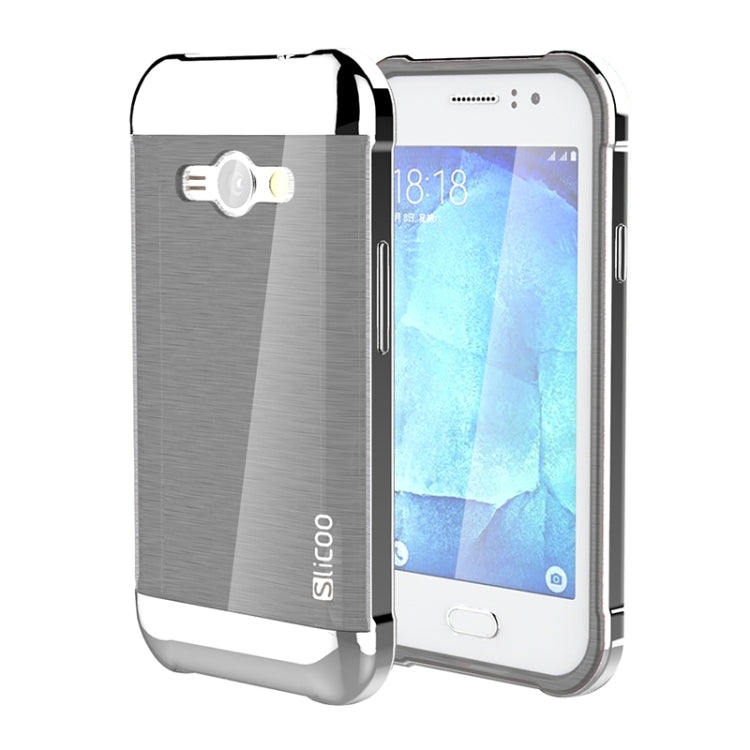 Slicoo Brushed Texture Electroplating PC + TPU Combination Case for Galaxy J1 Ace / J110
