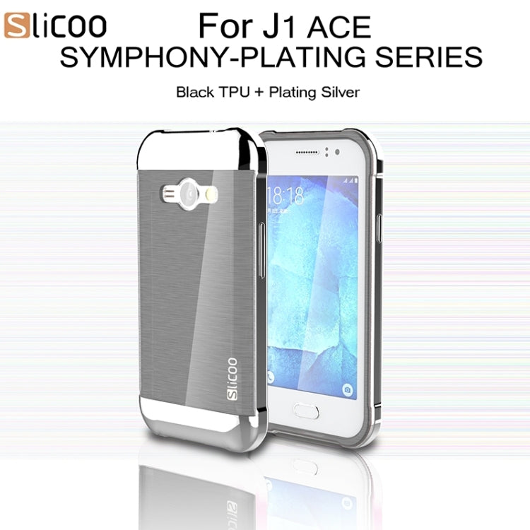 Slicoo Brushed Texture Electroplating PC + TPU Combination Case for Galaxy J1 Ace / J110