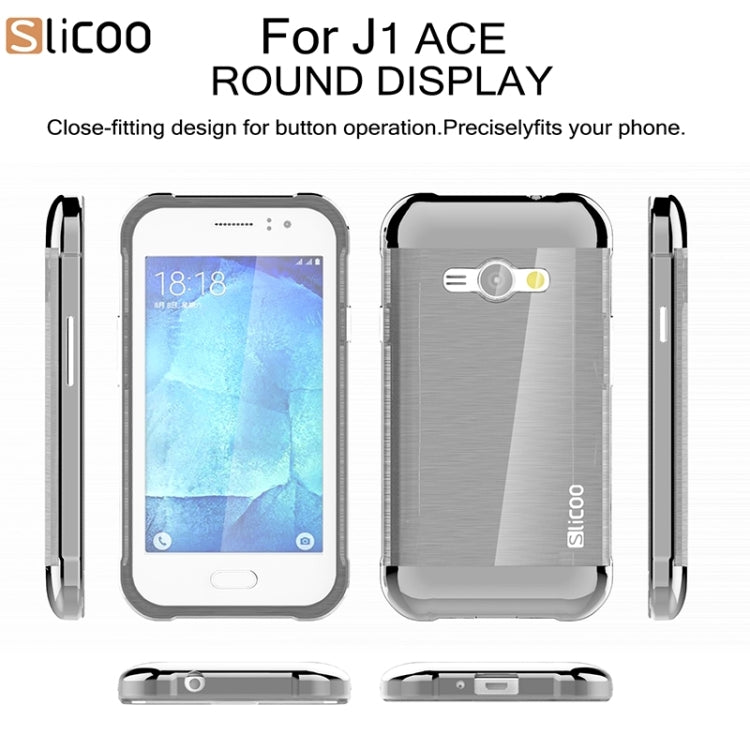 Slicoo Brushed Texture Electroplating PC + TPU Combination Case for Galaxy J1 Ace / J110