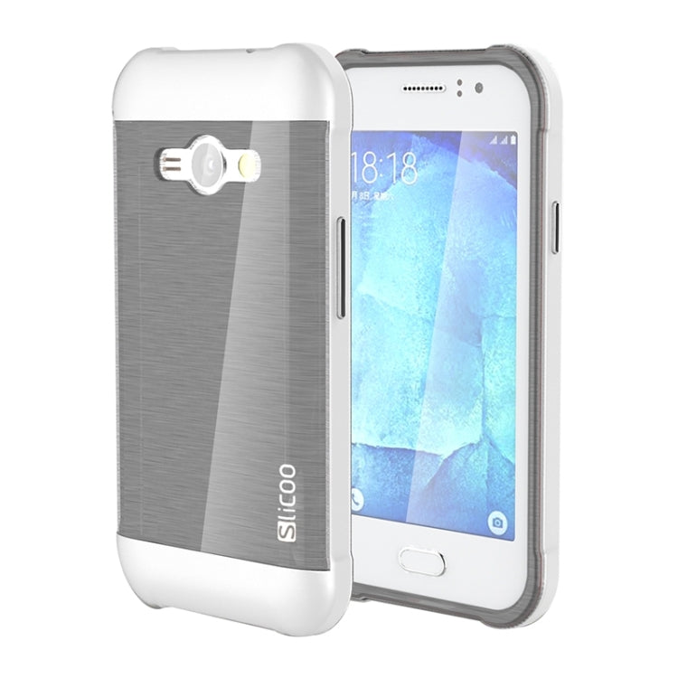 Slicoo Brushed Texture Electroplating PC + TPU Combination Case for Galaxy J1 Ace / J110