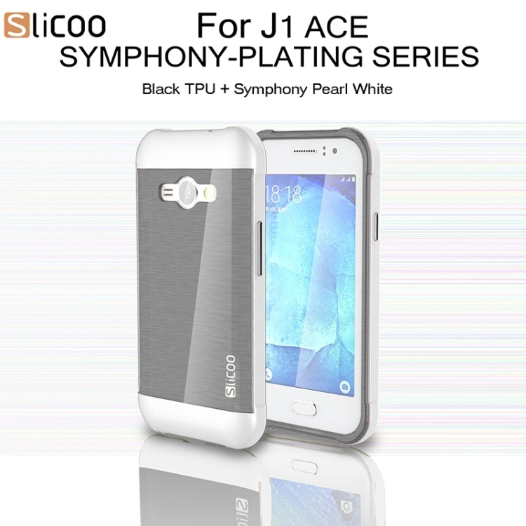 Slicoo Brushed Texture Electroplating PC + TPU Combination Case for Galaxy J1 Ace / J110
