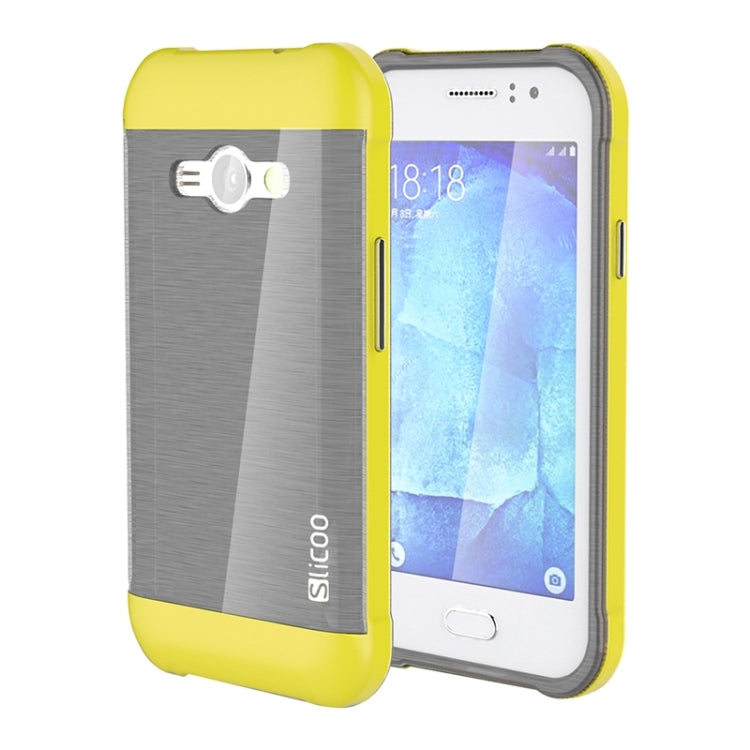 Slicoo Brushed Texture Electroplating PC + TPU Combination Case for Galaxy J1 Ace / J110