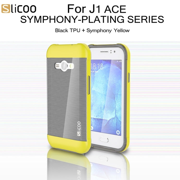 Slicoo Brushed Texture Electroplating PC + TPU Combination Case for Galaxy J1 Ace / J110