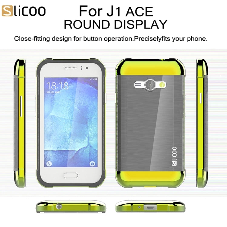 Slicoo Brushed Texture Electroplating PC + TPU Combination Case for Galaxy J1 Ace / J110