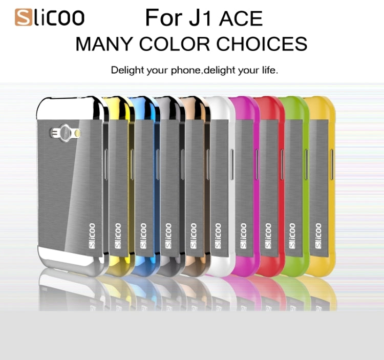 Slicoo Brushed Texture Electroplating PC + TPU Combination Case for Galaxy J1 Ace / J110