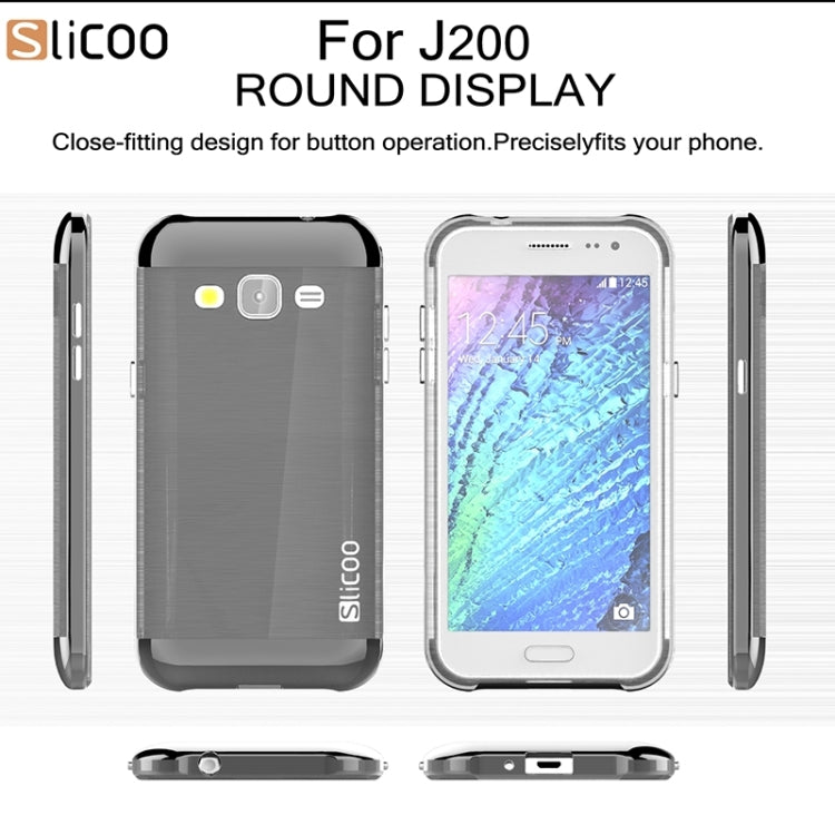 Slicoo Brushed Texture Electroplating Combination Case for Galaxy J2 / J200