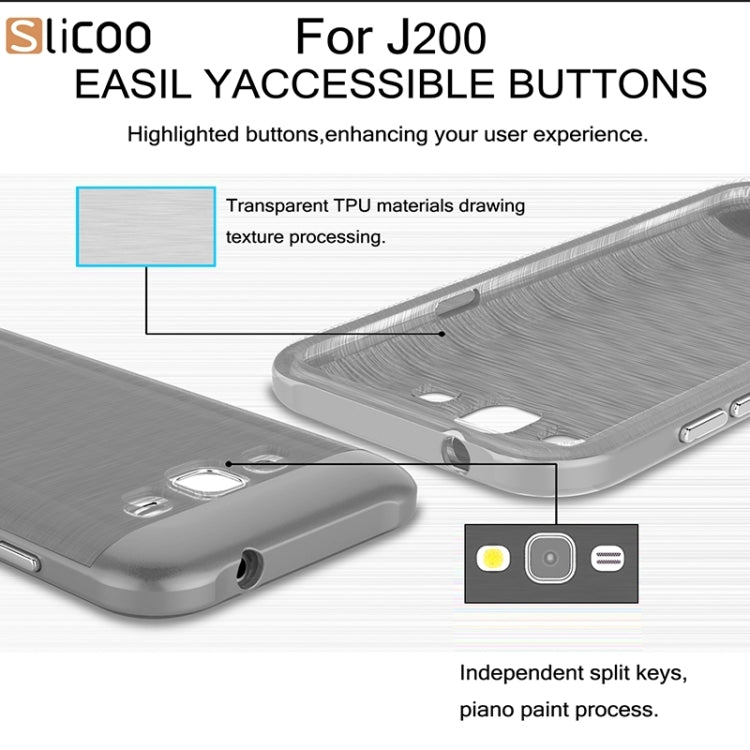 Slicoo Brushed Texture Electroplating Combination Case for Galaxy J2 / J200
