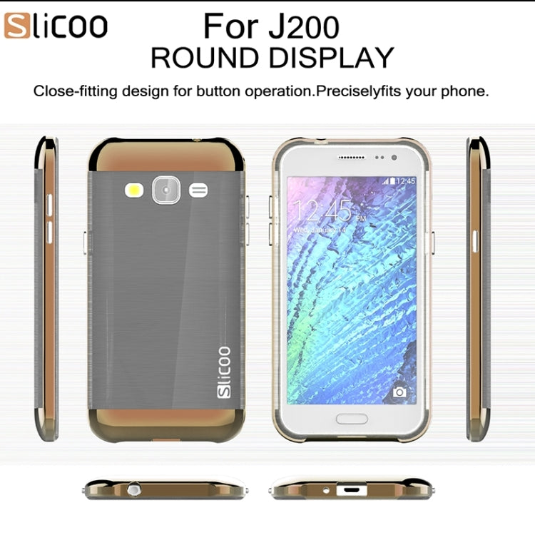 Slicoo Brushed Texture Electroplating Combination Case for Galaxy J2 / J200