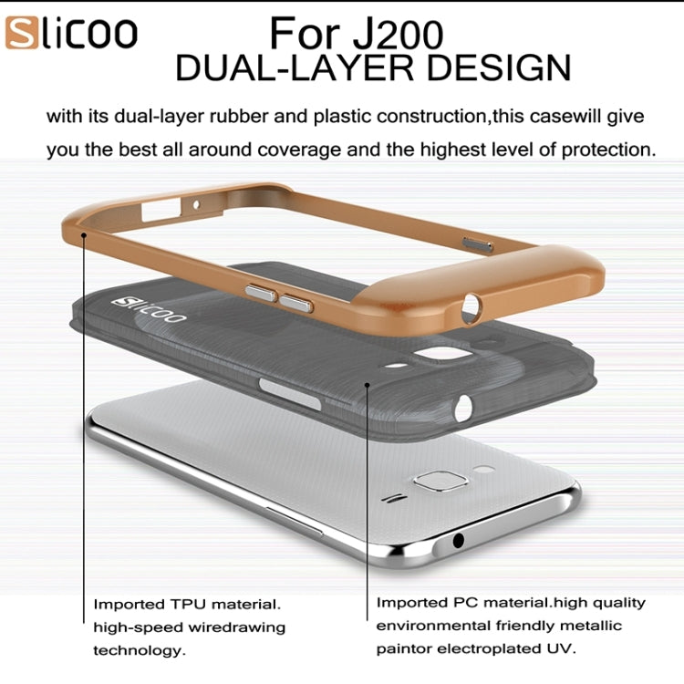 Slicoo Brushed Texture Electroplating Combination Case for Galaxy J2 / J200