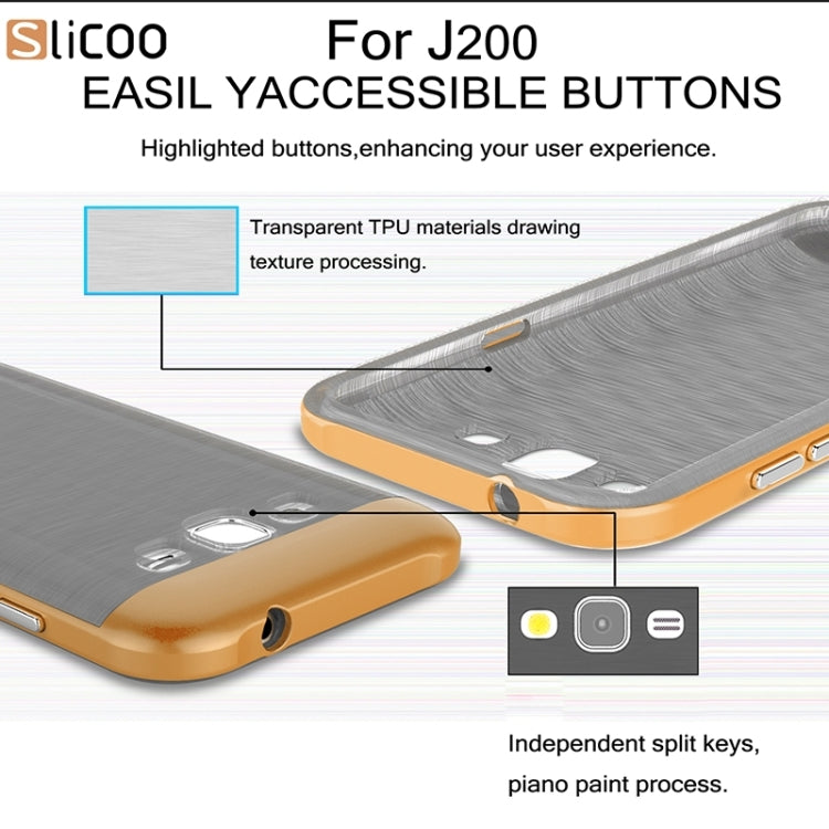 Slicoo Brushed Texture Electroplating Combination Case for Galaxy J2 / J200