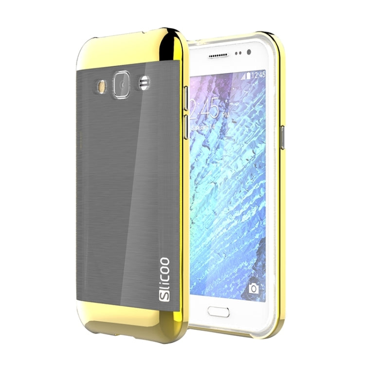 Slicoo Brushed Texture Electroplating Combination Case for Galaxy J2 / J200
