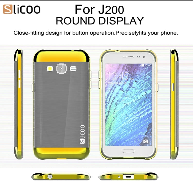 Slicoo Brushed Texture Electroplating Combination Case for Galaxy J2 / J200