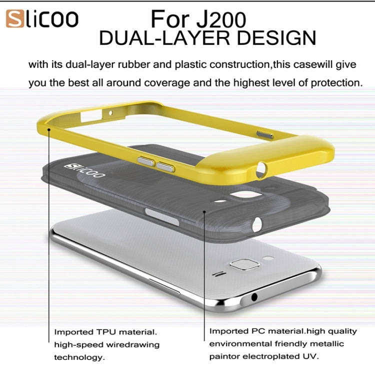 Slicoo Brushed Texture Electroplating Combination Case for Galaxy J2 / J200