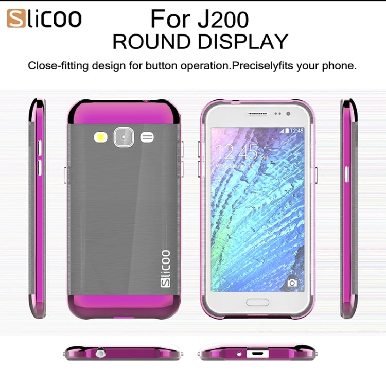 Slicoo Brushed Texture Electroplating Combination Case for Galaxy J2 / J200