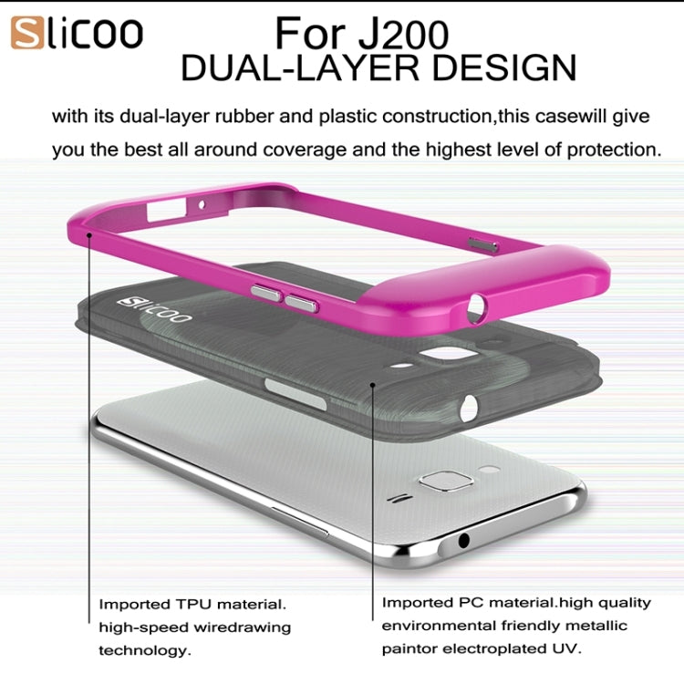 Slicoo Brushed Texture Electroplating Combination Case for Galaxy J2 / J200