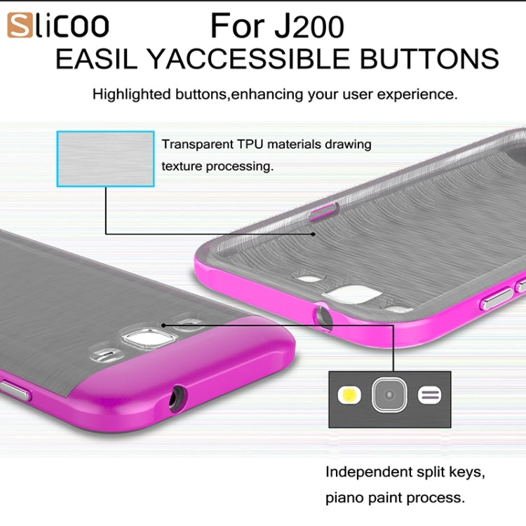 Slicoo Brushed Texture Electroplating Combination Case for Galaxy J2 / J200