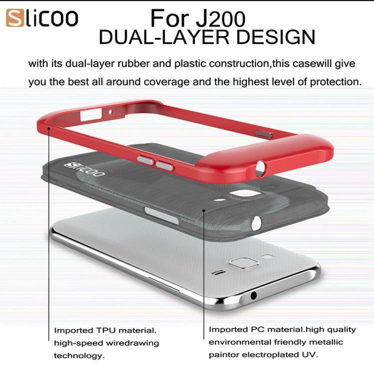 Slicoo Brushed Texture Electroplating Combination Case for Galaxy J2 / J200