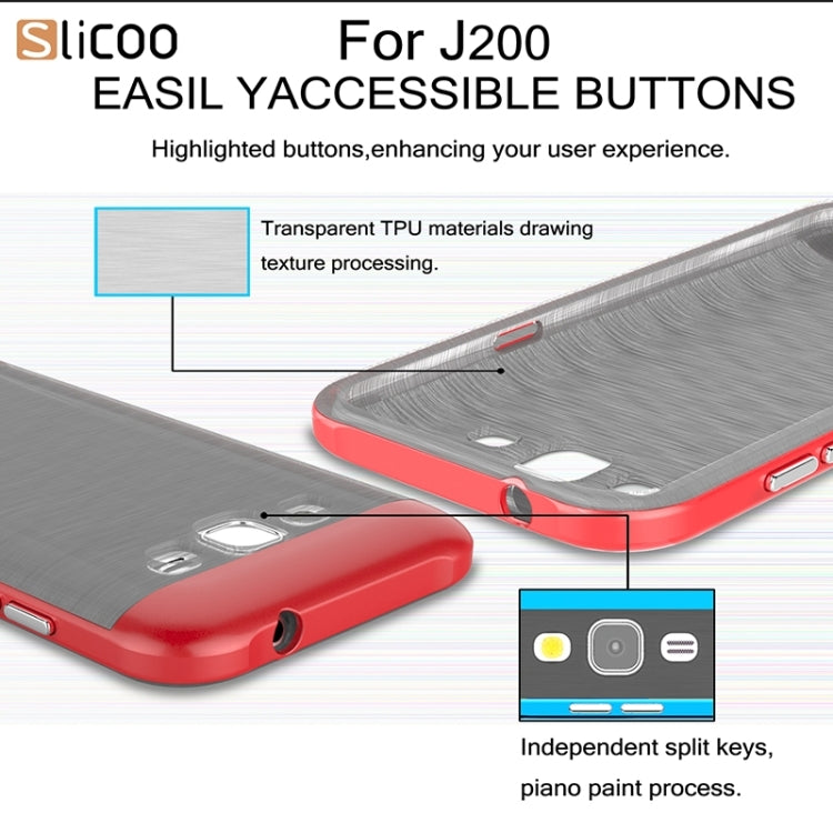 Slicoo Brushed Texture Electroplating Combination Case for Galaxy J2 / J200