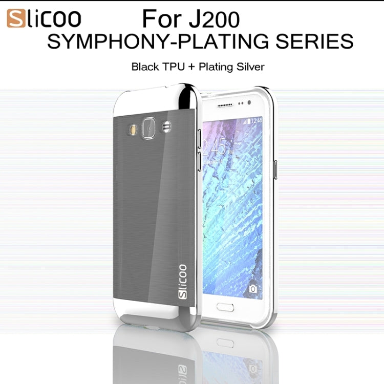 Slicoo Brushed Texture Electroplating Combination Case for Galaxy J2 / J200