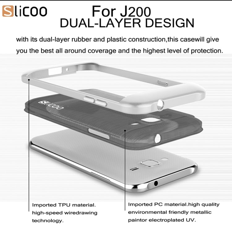Slicoo Brushed Texture Electroplating Combination Case for Galaxy J2 / J200