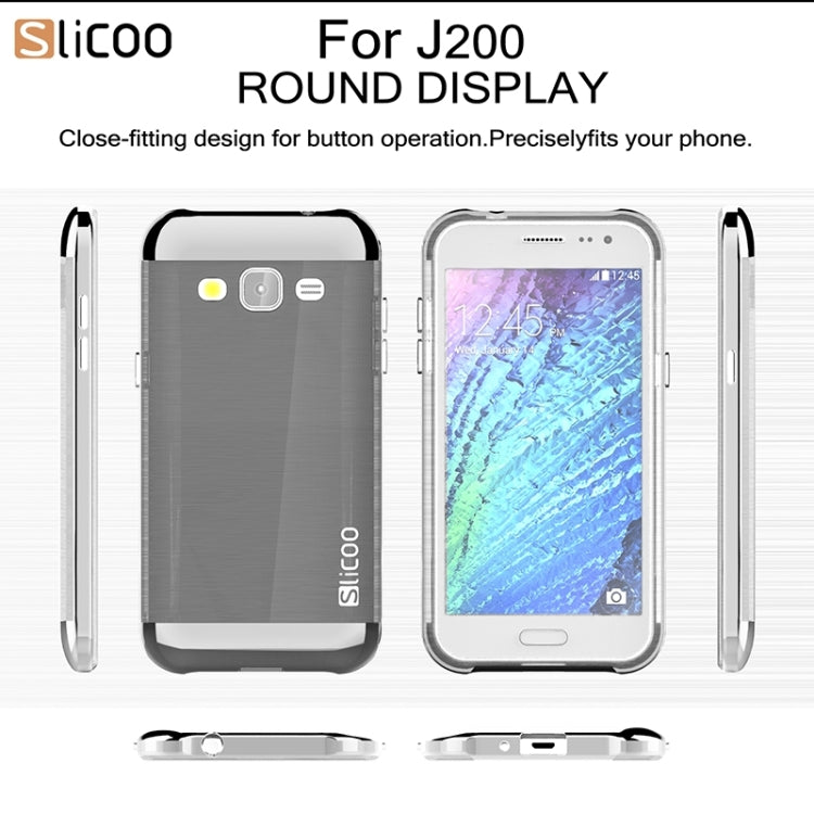 Slicoo Brushed Texture Electroplating Combination Case for Galaxy J2 / J200
