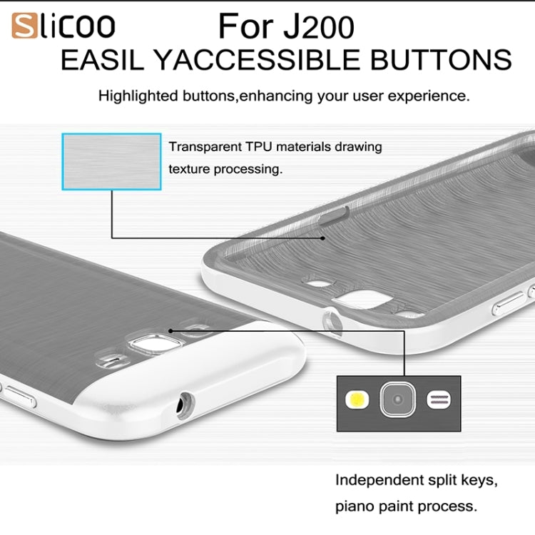Slicoo Brushed Texture Electroplating Combination Case for Galaxy J2 / J200
