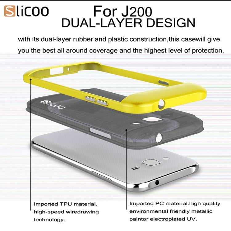 Slicoo Brushed Texture Electroplating Combination Case for Galaxy J2 / J200